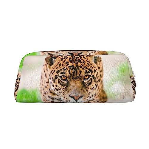 DEHIWI Federmäppchen Leopard Stifttasche Wasserdicht Niedlich Leder Bleistift Tasche Reise Kosmetik Make-up Tasche Organizer Stifthalter für Büro Make-up, gold, Einheitsgröße, Taschen-Organizer von DEHIWI