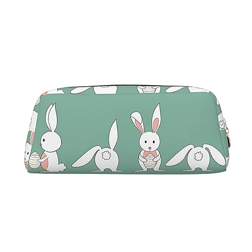 DEHIWI Federmäppchen Osterhase Stifttasche Wasserdicht Niedlich Leder Bleistift Tasche Reise Kosmetik Make-up Tasche Organizer Stifthalter für Büro Make-up, gold, Einheitsgröße, Taschen-Organizer von DEHIWI