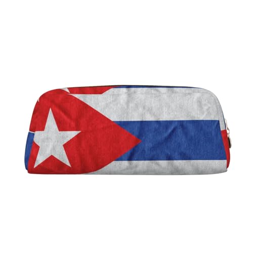 DEHIWI Federmäppchen mit Puerto Rico-Flagge, wasserdicht, niedlich, Leder, Bleistifttasche, Reise-Kosmetiktasche, Make-up-Tasche, Organizer, Stifthalter für Büro Make-up, gold, Einheitsgröße, von DEHIWI