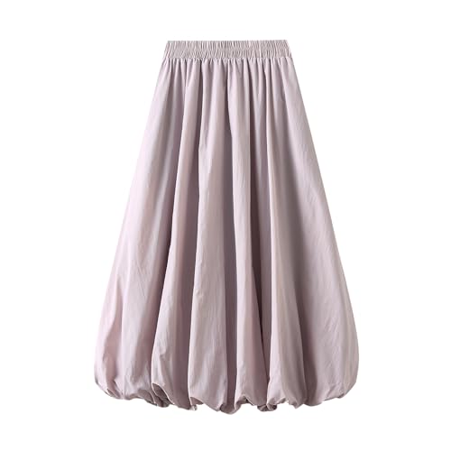 DELIMALI Damen-Maxirock Y2K, elastisch, hohe Taille, plissiert, fließend, A-Linie, lange Puffröcke, Rüschensaum, Ballonröcke, A-purple, Einheitsgröße DELIMALI Damen-Maxirock Y2K, elastisch, hohe Taille, plissiert, fließend, A-Linie, lange Puffröcke, Rüschensaum, Ballonröcke, A-purple, Einheitsgröße von DELIMALI