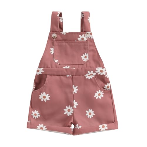 DELIMALI Kinder Mädchen Overall, Erdbeer-/Blumendruck, Denim-Imitat, ärmellos, Träger, Knöpfe, Taschen, Shortall, Sommer-Strampler, Jumpsuit, B-Rosa, 2-3 Years DELIMALI Kinder Mädchen Overall, Erdbeer-/Blumendruck, Denim-Imitat, ärmellos, Träger, Knöpfe, Taschen, Shortall, Sommer-Strampler, Jumpsuit, B-Rosa, 2-3 Years von DELIMALI