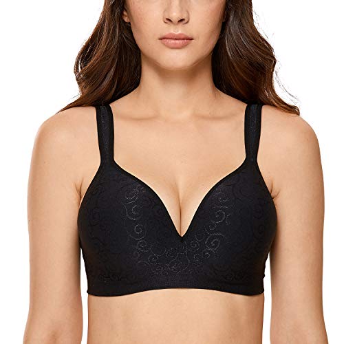 DELIMIRA Damen Klassischer BH - Soft BH ohne Bügel mit Schaumstoff-Cups Schwarz 70D von DELIMIRA