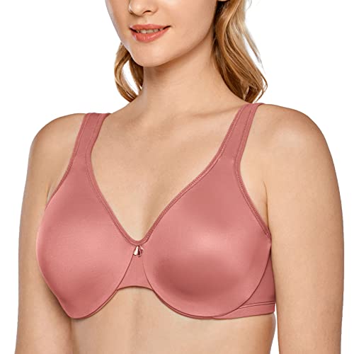 DELIMIRA Damen Minimizer BH mit Bügel Soft Tshirt BH Große Brüste Bequemer Vollschalen Ungepolstert Nelke 70I von DELIMIRA