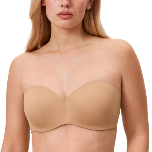 DELIMIRA Damen Minimizer Trägerloser BH mit Bügel ohne Polster ohne Geformte Cups Natürlich 95F von DELIMIRA