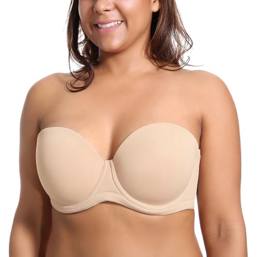 DELIMIRA Damen Trägerloser BH - Bügel BH mit geformte Cups Beige 105E von DELIMIRA