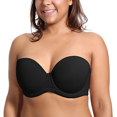 DELIMIRA Damen Trägerloser BH - Bügel BH mit geformte Cups Schwarz 105D von DELIMIRA