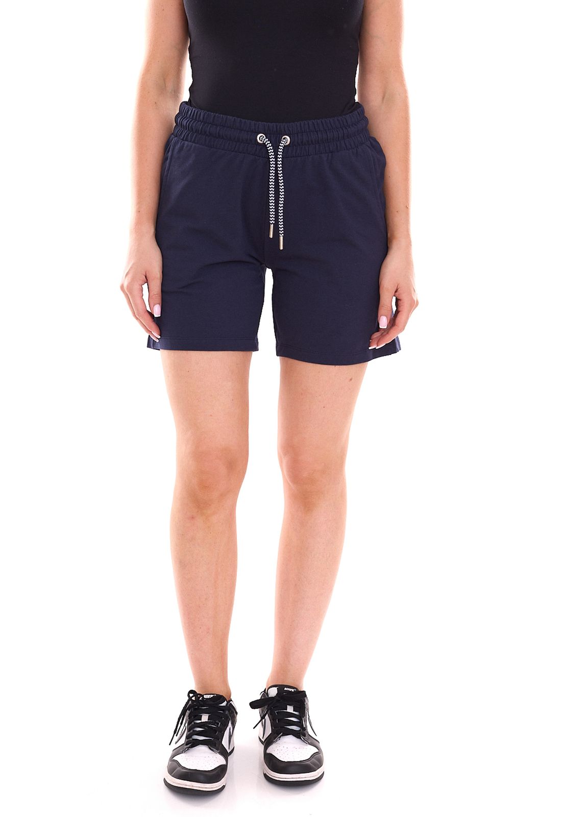 DELMAO Damen Sweat-Shorts kurze Hose mit seitlichen Eingriffstaschen 42158860 Navy von DELMAO