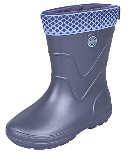 DEMAR. federleichte EVA Gummistiefel gefüttert Regenstiefel Vibes (40/41, Grau Metallic) von DEMAR