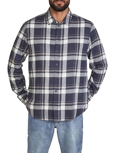 DENIMFY Flanellhemd Herren Langarm Kariert Regular Fit DFDean Hemd Holzfällerhemd Karohemd 100% Baumwolle, Größe:4XL, Farben:Inkwell Blue-Taupe-Offwhite DENIMFY Flanellhemd Herren Langarm Kariert Regular Fit DFDean Hemd Holzfällerhemd Karohemd 100% Baumwolle, Größe:4XL, Farben:Inkwell Blue-Taupe-Offwhite von DENIMFY