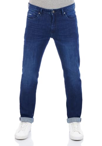 DENIMFY Herren Jeans Hose DFMiro Straight Fit Baumwolle Basic Jeanshose Stretch Denim Blau w36, Größe:36W / 30L, Farben:Dark Blue Denim (D212) von DENIMFY