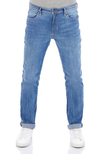 DENIMFY Herren Jeans Hose DFMiro Straight Fit Baumwolle Basic Jeanshose Stretch Denim Blau w38, Größe:38W / 30L, Farben:Middle Blue Denim (M236) von DENIMFY