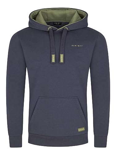 DENIMFY Herren Kapuzenpullover DFBenno Hoodie Sweatshirt Pullover Kapuze Kängurutaschen Langarm Regular Fit Baumwolle Navy 3XL, Größe:3XL, Farben:Navy (59400) von DENIMFY