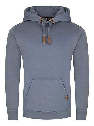 DENIMFY Herren Kapuzenpullover DFIvo Hoodie Pullover Streetwear Baumwolle Kapuze Langarm Sweatshirt Kängurutaschen Regular Fit Blau M, Größe:M, Farbe:Turbid Blue von DENIMFY