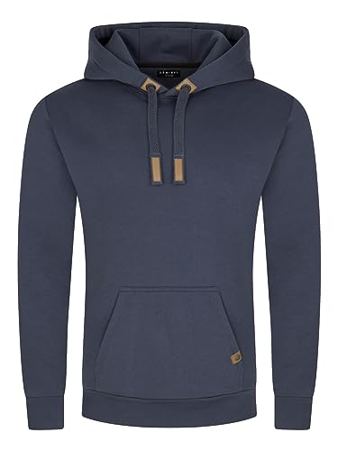 DENIMFY Herren Kapuzenpullover DFIvo Hoodie Pullover Streetwear Baumwolle Kapuze Langarm Sweatshirt Kängurutaschen Regular Fit Navy 3XL, Größe:3XL, Farbe:Navy von DENIMFY