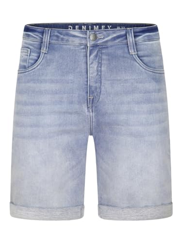 DENIMFY Jeans Shorts Herren Stretch Kurz Regular Fit DFAri Kurze Hosen Sommer Denim Einfarbig, Größe:32, Farben:Light Blue Denim (L114) von DENIMFY