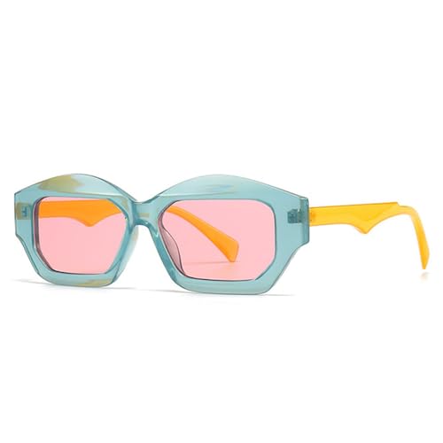 DENUVI Damen Sonnenbrille Orange Blau Herren Sonnenbrille, Blau Orange Pink DENUVI Damen Sonnenbrille Orange Blau Herren Sonnenbrille, Blau Orange Pink von DENUVI
