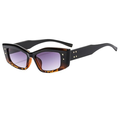 DENUVI Sonnenbrille Damen Gradient Shades UV400 Nieten zum Radfahren Autofahren, SchwarzLeopard, Grau DENUVI Sonnenbrille Damen Gradient Shades UV400 Nieten zum Radfahren Autofahren, SchwarzLeopard, Grau von DENUVI