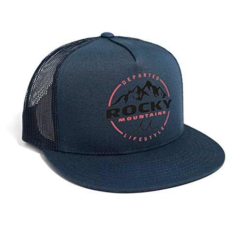 DEPARTED Herren Mesh Trucker Hat mit Print/Motiv - Snapback Cap - No. 132, Coastal Navy von DEPARTED