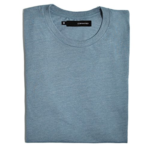 DEPARTED Herren T-Shirt Blank Größe XL, Ocean Denim Blue Melange von DEPARTED