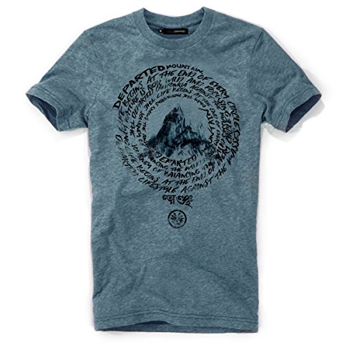 DEPARTED Herren T-Shirt mit Print/Motiv 3879-250 - New fit Größe XL, Ocean Denim Blue Triblend von DEPARTED