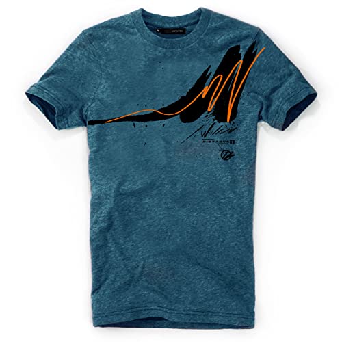 DEPARTED Herren T-Shirt mit Print/Motiv 4238 - New fit Größe M, Pacific Breeze Teal Melange von DEPARTED