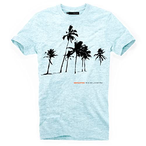 DEPARTED Herren T-Shirt mit Print/Motiv 4605 - New fit Größe L, Iced Blue von DEPARTED