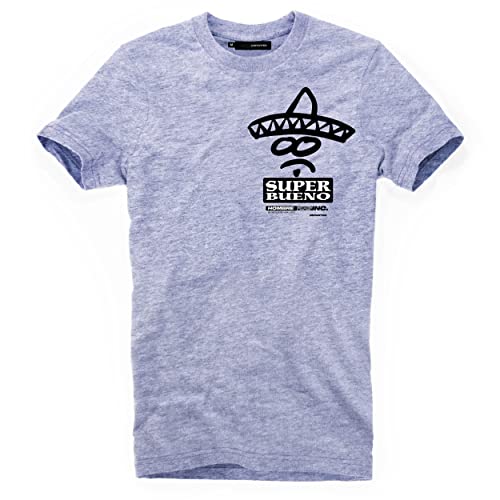 DEPARTED Herren T-Shirt mit Print/Motiv 4667 - New fit Größe L, Bracing Blue Melange von DEPARTED