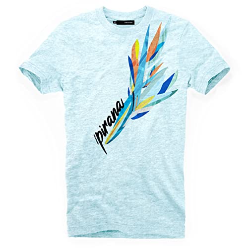 DEPARTED Herren T-Shirt mit Print/Motiv 4817 - New fit Größe M, Iced Blue von DEPARTED