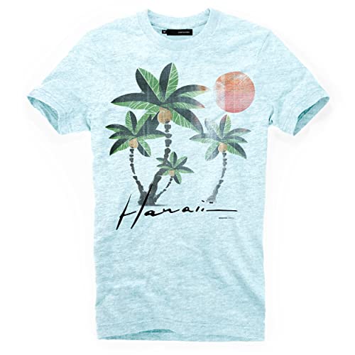 DEPARTED Herren T-Shirt mit Print/Motiv 4826 - New fit Größe L, Iced Blue von DEPARTED