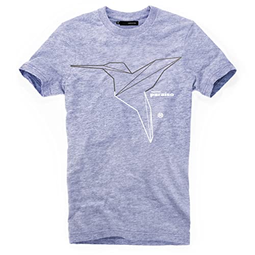 DEPARTED Herren T-Shirt mit Print/Motiv 4888 - New fit Größe XL, Bracing Blue Melange von DEPARTED