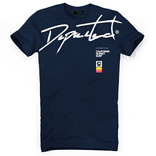 DEPARTED Herren T-Shirt mit Print/Motiv 5508 - New fit Größe M, Coastal Navy von DEPARTED