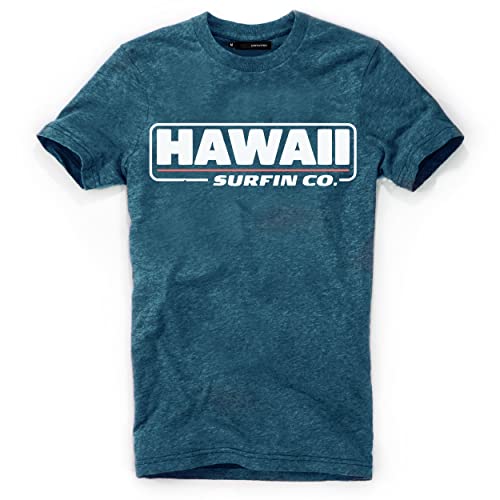 DEPARTED Herren T-Shirt mit Print/Motiv 5524 - New fit Größe XL, Pacific Breeze Teal Melange von DEPARTED