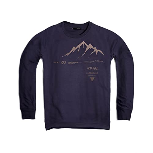 DEPARTED Longsleeve Herren Langarmshirt mit Print/Motiv 7228 - New fit Größe S, Coastal Navy von DEPARTED