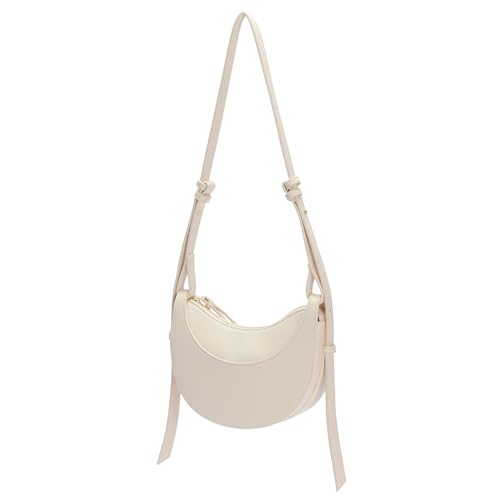 Schultertaschen für damen-halbmond Umhängetasche, kleine Handtasche Damen PU Leder Vintage Schultertasche Umhängetasche y2k bag Handtaschen für Frauen (White) von DFEK