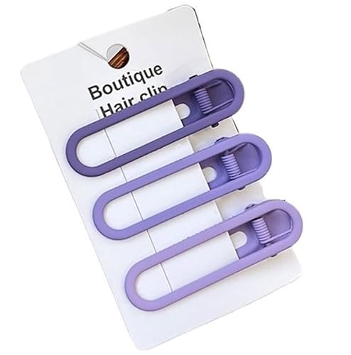 3/4 Teile/satz Damen Retro Matt Geometrische Dekoration Haar Clips Erwachsene Nette Legierung Haar Clips Frauen Haar Zubehör (Color : Purple oval-3 Pcs) von DFJOENVLDKHFE