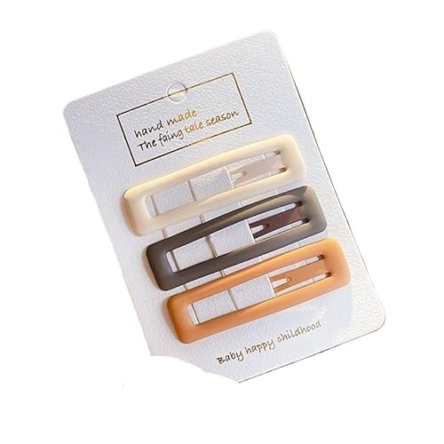 3/4 Teile/satz Damen Retro Matt Geometrische Dekoration Haar Clips Erwachsene Nette Legierung Haar Clips Frauen Haar Zubehör (Color : Rectangle-3 Pcs) von DFJOENVLDKHFE