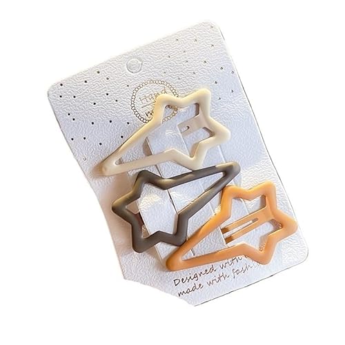 3/4 Teile/satz Damen Retro Matt Geometrische Dekoration Haar Clips Erwachsene Nette Legierung Haar Clips Frauen Haar Zubehör (Color : Star-A-3 Pcs) von DFJOENVLDKHFE