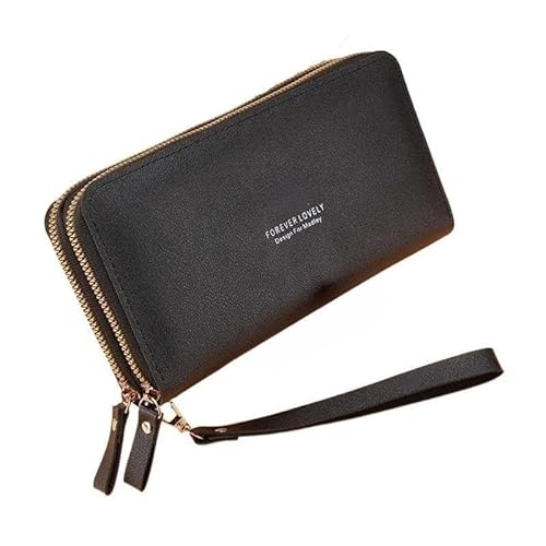 DFJOENVLDKHFE Clutch mit Handgelenksverschluss for Damen, Kleine Multi-Tasche for Damen, Geldbörse aus Pu-Leder for Damen, Geldbörse mit Handgelenksverschluss(Color:B-black) von DFJOENVLDKHFE