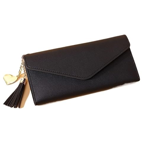 DFJOENVLDKHFE Clutch mit Handgelenksverschluss for Damen, Kleine Multi-Tasche for Damen, Geldbörse aus Pu-Leder for Damen, Geldbörse mit Handgelenksverschluss(Color:Black) von DFJOENVLDKHFE