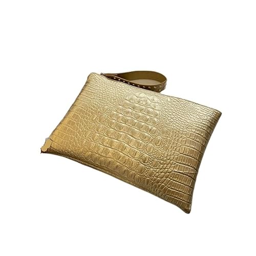 DFJOENVLDKHFE Damen-Handgelenk-Clutch, kleine Damen-Mehrfachtasche, Damen-PU-Leder-Geldbörse, Geldbörsen-Armbänder(Color:B Golden) von DFJOENVLDKHFE