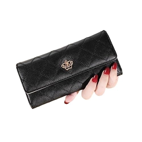 DFJOENVLDKHFE Damen-Handgelenk-Clutch, kleine Damen-Mehrfachtasche, Damen-PU-Leder-Geldbörse, Geldbörsen-Armbänder(Color:Black) von DFJOENVLDKHFE