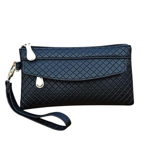 DFJOENVLDKHFE Damen-Handgelenk-Clutch, kleine Damen-Mehrfachtasche, Damen-PU-Leder-Geldbörse, Geldbörsen-Armbänder(Color:Black 1) von DFJOENVLDKHFE