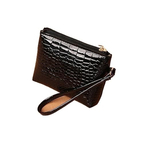 DFJOENVLDKHFE Damen-Handgelenk-Clutch, kleine Damen-Mehrfachtasche, Damen-PU-Leder-Geldbörse, Geldbörsen-Armbänder(Color:Black 5) von DFJOENVLDKHFE