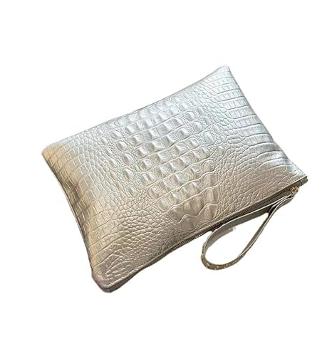 DFJOENVLDKHFE Damen-Handgelenk-Clutch, kleine Damen-Mehrfachtasche, Damen-PU-Leder-Geldbörse, Geldbörsen-Armbänder(Color:C Silvery) von DFJOENVLDKHFE