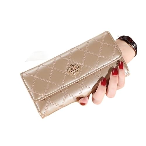 DFJOENVLDKHFE Damen-Handgelenk-Clutch, kleine Damen-Mehrfachtasche, Damen-PU-Leder-Geldbörse, Geldbörsen-Armbänder(Color:Champagne) von DFJOENVLDKHFE