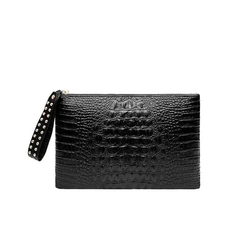 DFJOENVLDKHFE Damen-Handgelenk-Clutch, kleine Damen-Mehrfachtasche, Damen-PU-Leder-Geldbörse, Geldbörsen-Armbänder(Color:D Black) von DFJOENVLDKHFE