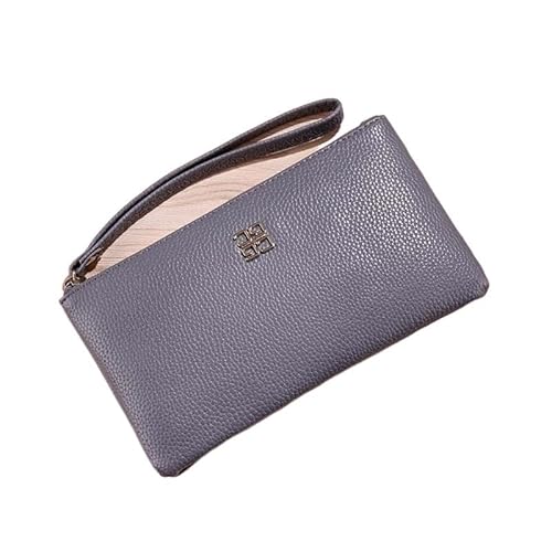 DFJOENVLDKHFE Damen-Handgelenk-Clutch, kleine Damen-Mehrfachtasche, Damen-PU-Leder-Geldbörse, Geldbörsen-Armbänder(Color:Gray) von DFJOENVLDKHFE