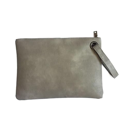 DFJOENVLDKHFE Damen-Handgelenk-Clutch, kleine Damen-Mehrfachtasche, Damen-PU-Leder-Geldbörse, Geldbörsen-Armbänder(Color:Gray) von DFJOENVLDKHFE