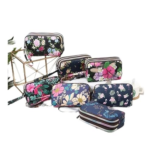 DFJOENVLDKHFE Handgelenk-Clutch for Damen, kleine Damen-Mehrfachtasche, Damen-Geldbörse, Portemonnaie-Armbänder(Color:Colorful flowers) von DFJOENVLDKHFE