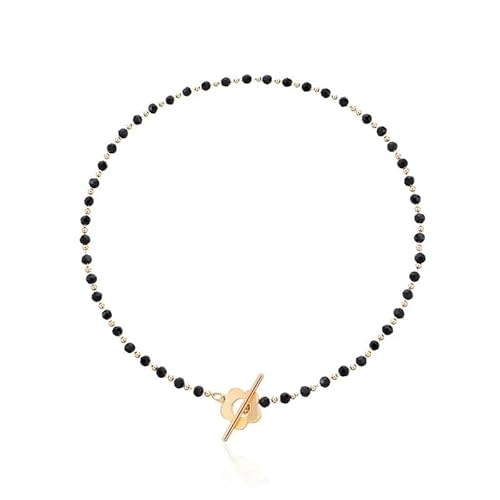 DFJOENVLDKHFE Luxuriöse Halskette mit schwarzen Kristallglasperlen for Damen (Color : Black pearl 1) von DFJOENVLDKHFE
